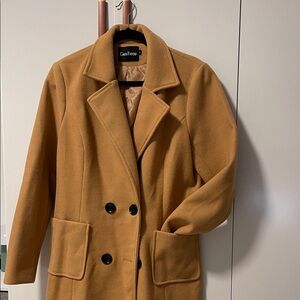 Camel Double-Breasted Coat by ChouYatou